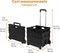 Ultra-Slim Rolling Collapsible Storage Pack-N-Roll Utility-carts, with Telescopic Handle, for Home, Garden, Shopping, Office, School use, Medium, Black